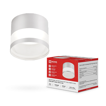 Светильник потолочный НПБ-SOFT-GX53 ТB-FL-WH под GX53 матовый плафон, 82х70мм белый IN HOME в Хабаровске