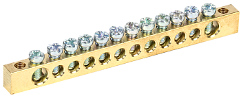 Шина PEN "земля-ноль" 6х9мм 12/2 (12групп/креп по краям) IEK в Хабаровске