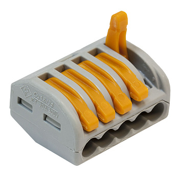 Зажим WAGO клеммный серый 222-415 5x2,5 в Хабаровске