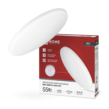 Светильник светодиодный NEO SIMPLE-5540-WH 55Вт 230В 4000K 4400Лм 375x59мм белый IN HOME в Хабаровске