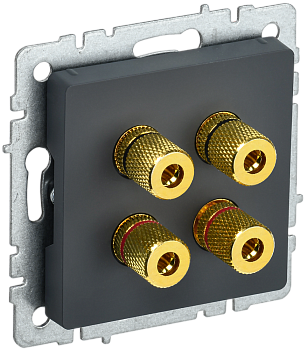 Аудиорозетка четырехместная BRITE IEK графит в Хабаровске