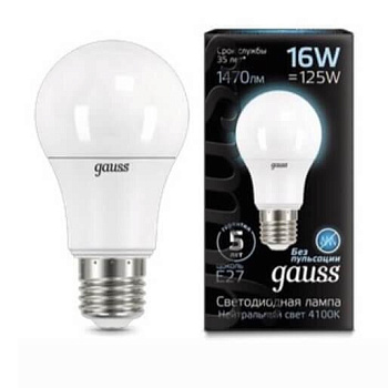 Лампа светодиодная LED-A60 16Вт E27 4100K 1470Лм Black GAUSS в Хабаровске
