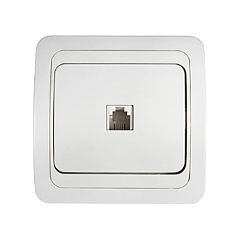 Розетка компьютерная одинарная RJ-45 CLASSICO белая 2131 IN HOME в Хабаровске