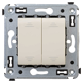 Выключатель двухклавишный в стену, Avanti "Ванильная дымка" DKC в Хабаровске
