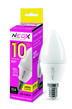 Лампа светодиодная LED-СВЕЧА 10Вт 230В Е14 3000К 800Лм NEOX в Хабаровске
