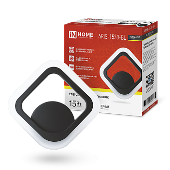 Светильник светодиодный ELEGANT ARIS-1530-BL 15Вт 230В 3000K 1200Лм черный IN HOME в Хабаровске