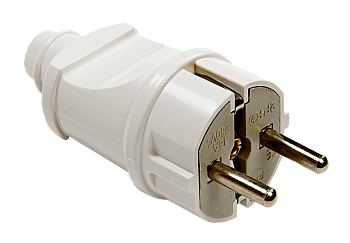 Вилка прямая с заземлением 16А белая 4140 IN HOME в Хабаровске