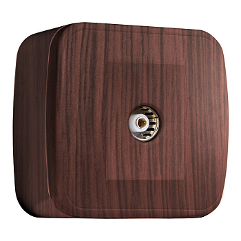 Розетка TV 1-местная ОП Минск 75Ом 5-862МГц тёмное дерево EKF в Хабаровске