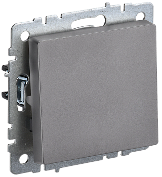 Выключатель одноклавишный 10А BRITE IEK сталь в Хабаровске