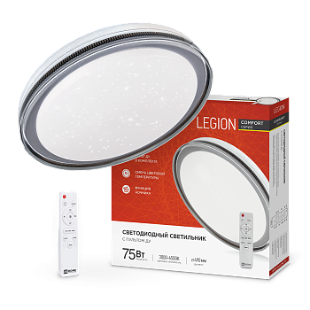Светильник светодиодный COMFORT LEGION 75Вт 230В 3000-6500K 6000Лм 490x85мм с пультом ДУ IN HOME в Хабаровске