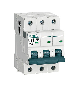 Автоматический выключатель DEKraft ВА-105 3P 10A 10кА х-ка C в Хабаровске