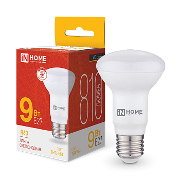 Лампа светодиодная LED-R63-VC 9Вт 230В Е27 3000К 810Лм IN HOME в Хабаровске