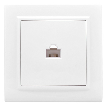 Розетка компьютерная одинарная Минск EKF белая в Хабаровске