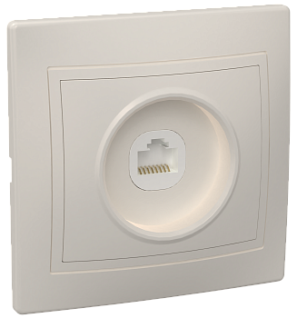 РК10-ККм Розетка 1местная компьютерная КВАРТА (кремовый) IEK в Хабаровске