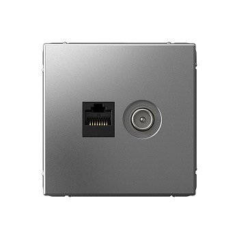 ARTGALLERY РОЗЕТКА двойная ТВ + компьютерная RJ45, кат. 5Е, СТАЛЬ в Хабаровске