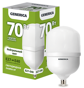 Лампа LED HP 70Вт 230В 4000К E27-E40 GENERICA в #REGION_NAME_DECLINE_PP#