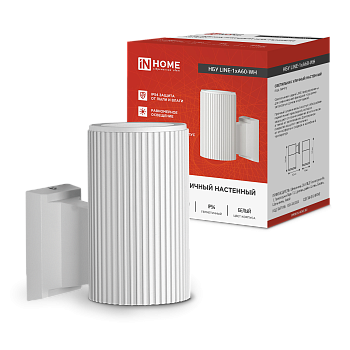 Светильник уличный настенный односторонний НБУ LINE-1хA60-WH алюминиевый белый IP54 IN HOME в Хабаровске