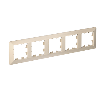 Рамка пятиместная AtlasDesign AIR SE бежевая/дымчатая белая в Хабаровске