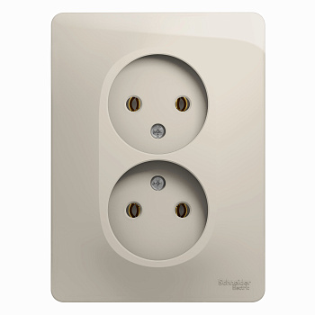 Розетка двойная Glossa SE молочная в сборе в Хабаровске