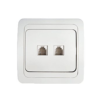 Розетка компьютерная двойная RJ-45 CLASSICO белая 2136 IN HOME в Хабаровске