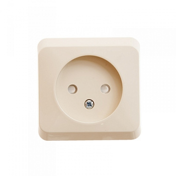 Розетка одинарная ЭТЮД SE со шторками крем в Хабаровске