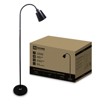 Светильник напольный под лампу ТНО 01-E27Ч 230В черный плафон, черный корпус IN HOME в Хабаровске