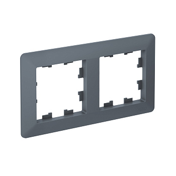 Рамка двойная AtlasDesign AIR SE грифель/дымчатая черная в Хабаровске