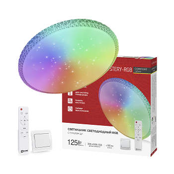 Светильник светодиодный COMFORT MYSTERY-RGB 125Вт 230В 3000-6500K 10000Лм 500x80мм с пультом ДУ IN HOME в Хабаровске