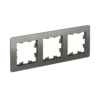 Рамка тройная AtlasDesign AIR SE СТАЛЬ/дымчатая черная в Хабаровске