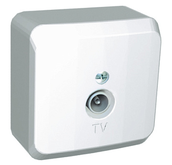 Розетка телевизионная ЭТЮД SE накладная белая в Хабаровске