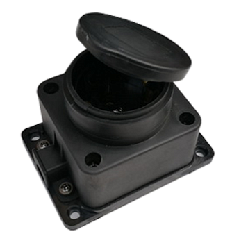 Розетка одинарная с заземлением каучук с заглушкой 16А IP44 черная 9321 IN HOME в Хабаровске