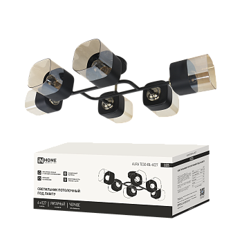 Светильник потолочный под лампу AURA TESO-BL-6E27 720x430x150 черный, золото IN HOME в Хабаровске