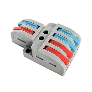 Клемма проходная разветвительная КПР 222-4124 с рычагами 2/4 полюса 0.08-2.5/4мм2 (5шт./уп.) IN HOME в Хабаровске