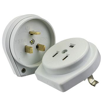 Разъем печной РШ/ВШ 32А 250В АБС встроенный белый в Хабаровске