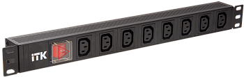 ITK PDU 8 розеток C13 с LED выключателем 1U вх. C14 без шнура в Хабаровске