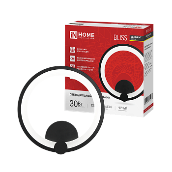 Светильник светодиодный ELEGANT BLISS-BL 30Вт 230В 3000-6500K 2400Лм STEP COLOR черный IN HOME в Хабаровске