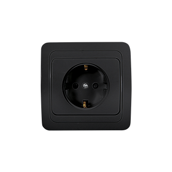 Розетка одинарная с заземлением CLASSICO черная 2028B IN HOME в Хабаровске