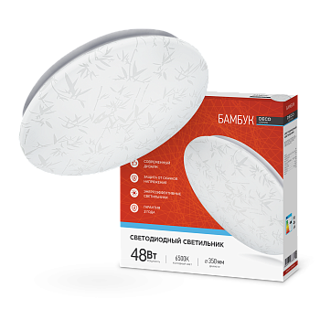 Светильник светодиодный серии DECO БАМБУК 48Вт 230В 6500К 4320Лм 380х55мм IN HOME в Хабаровске