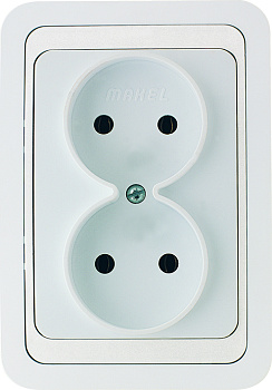 Розетка двойная МИМОЗА MAKEL белая в Хабаровске