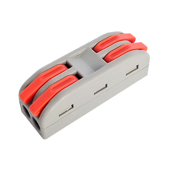 Клемма проходная КП 222-2412 с рычагами 2 полюса 0.08-2.5/4мм2 (10шт./уп.) IN HOME в Хабаровске