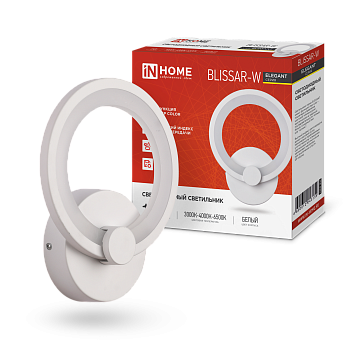 Светильник светодиодный ELEGANT BLISSAR-W 15Вт 230В 3000-6500K 1050Лм STEP COLOR белый IN HOME в Хабаровске