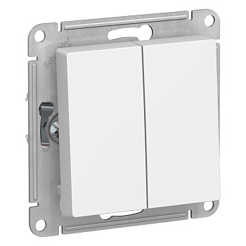 Переключатель двухклавишный AtlasDesign SE белый в Хабаровске