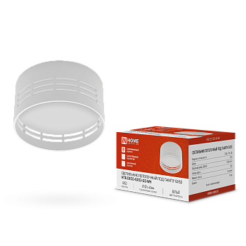 Светильник потолочный НПБ DECO-GX53-GS-WH под лампу GX53 82х43мм белый IN HOME в Хабаровске