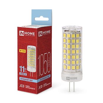 Лампа светодиодная LED-JCD 11Вт 230В G4 6500К 1050Лм IN HOME в Хабаровске