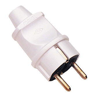 Вилка MAKEL с заземлением белая в Хабаровске