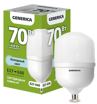 Лампа LED HP 70Вт 230В 6500К E27-E40 GENERICA в Хабаровске