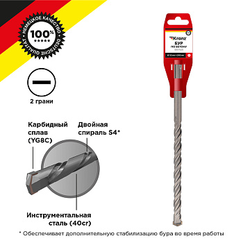 Бур по бетону 12x210x150мм SDS PLUS KRANZ в Хабаровске