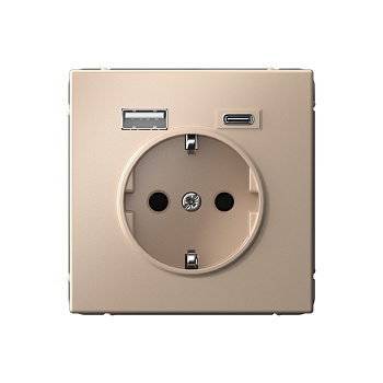 ARTGALLERY РОЗЕТКА 16А с 2 USB A+C, 5В/2,4А/3,0А, 2х5В/1,5А, механизм, ПЕСОЧНЫЙ в Хабаровске