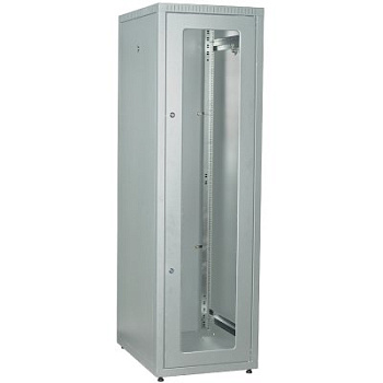 ITK Шкаф сетевой LINEA E 42U 600х800мм двери 2шт стеклянная передняя дверь задняя металлическая серый в Хабаровске