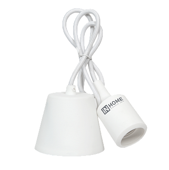 Патрон Е27 силиконовый со шнуром 1м белый IN HOME в Хабаровске